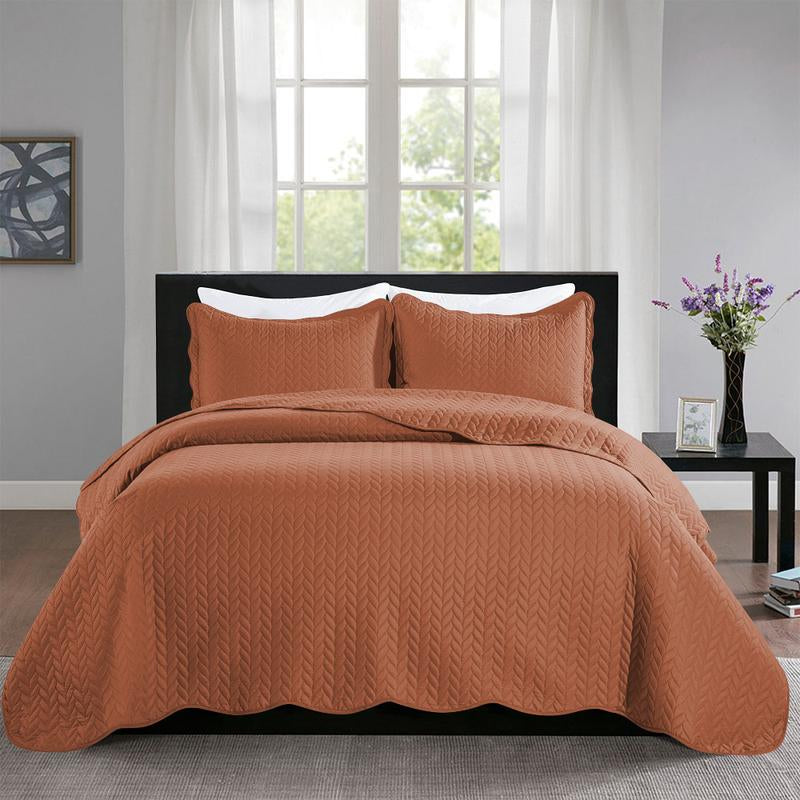 Imperial Homeware 3 Pcs Quilt Bedding Set Reversible Microfiber Coverlet with Pillow Shams for Summer - Lightweight Design Embossed Quilt Bedspread Smooth and Skin Friendly Twin Size ( Include 1 Pillow Sham ) Queen King Size