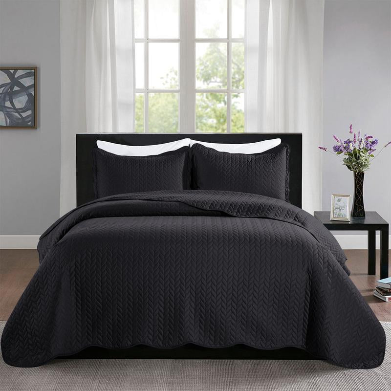 Imperial Homeware 3 Pcs Quilt Bedding Set Reversible Microfiber Coverlet with Pillow Shams for Summer - Lightweight Design Embossed Quilt Bedspread Smooth and Skin Friendly Twin Size ( Include 1 Pillow Sham ) Queen King Size