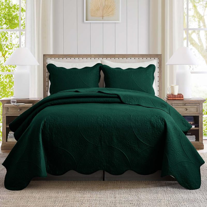 Imperial Homeware 3 Pcs Quilt Bedding Set Reversible Microfiber Coverlet with Pillow Shams for Summer - Lightweight Design Embossed Quilt Bedspread Smooth and Skin Friendly Twin Size ( Include 1 Pillow Sham ) Queen King Size