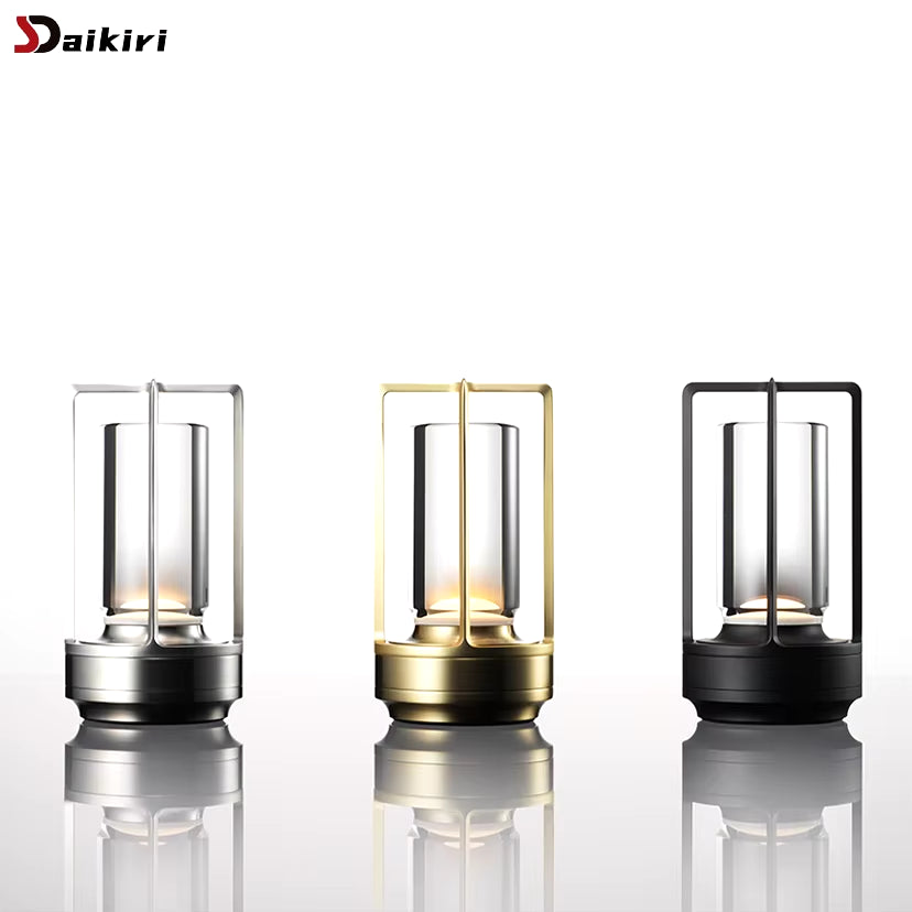 Aluminum Alloy Crystal Lamp LED Rechargeable Touch Table Lamp Restaurant Decoration Atmosphere Night Light Camping Creative Lamp