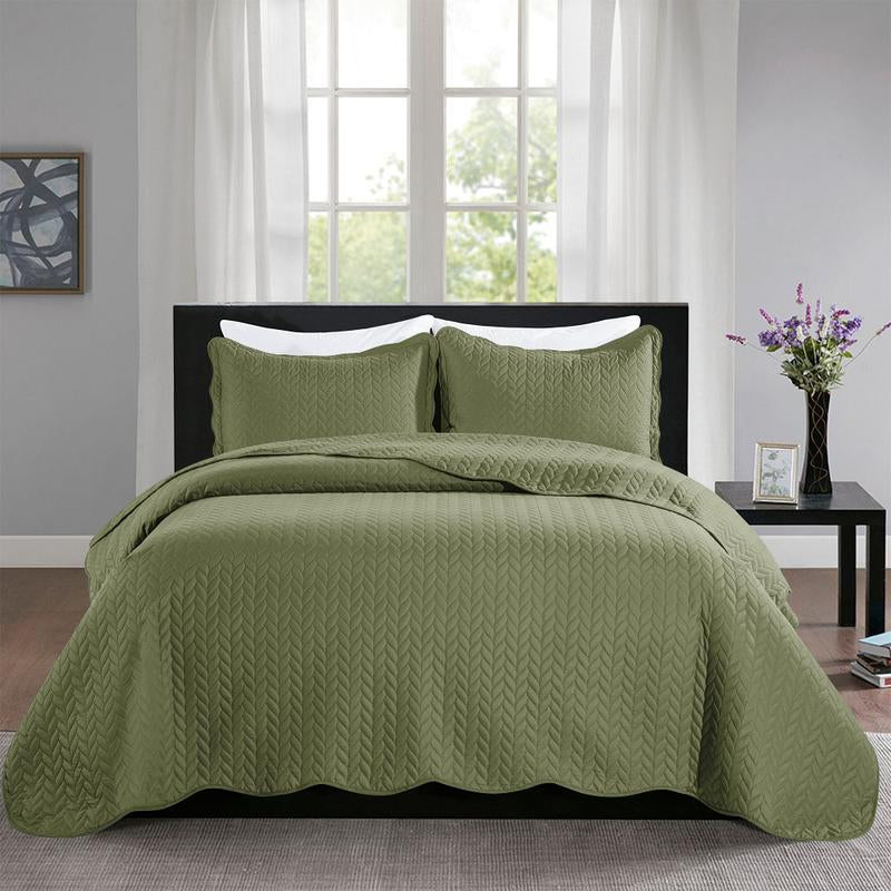 Imperial Homeware 3 Pcs Quilt Bedding Set Reversible Microfiber Coverlet with Pillow Shams for Summer - Lightweight Design Embossed Quilt Bedspread Smooth and Skin Friendly Twin Size ( Include 1 Pillow Sham ) Queen King Size