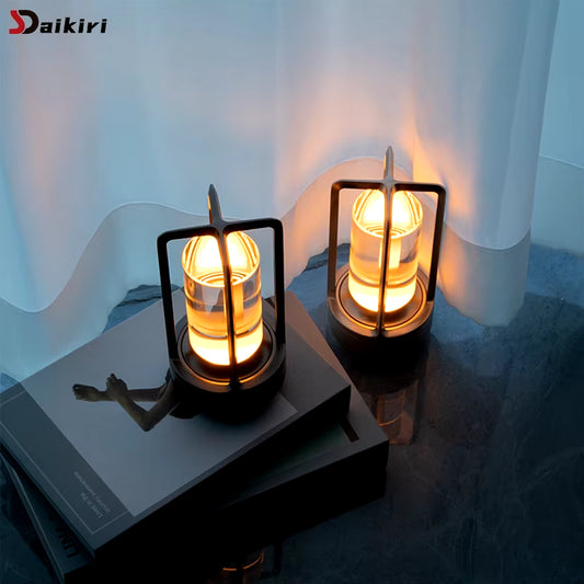 Aluminum Alloy Crystal Lamp LED Rechargeable Touch Table Lamp Restaurant Decoration Atmosphere Night Light Camping Creative Lamp