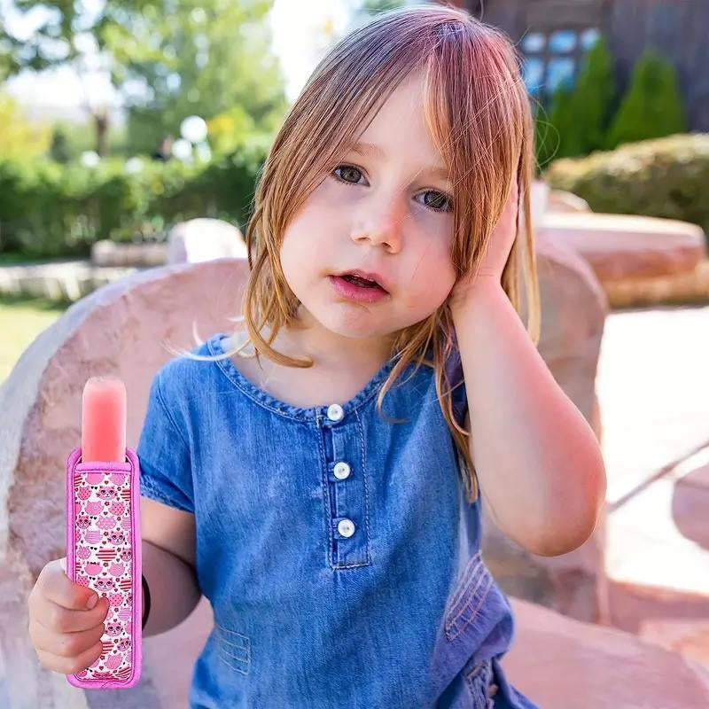 Random Color Ice Pop Sleeves, 4 Counts/Set Ice Pop Neoprene Insulator Sleeves, Freezer Popsicle Holder Sleeves, Reusable Washable Ice Popsicle Holders Kitchen Silicone Utensils Insulation