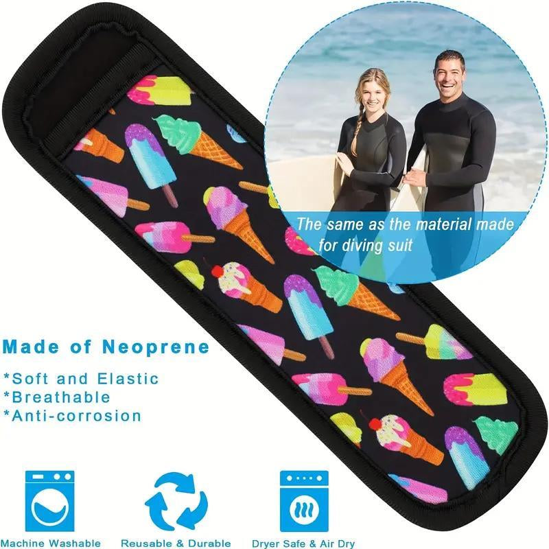 Random Color Ice Pop Sleeves, 4 Counts/Set Ice Pop Neoprene Insulator Sleeves, Freezer Popsicle Holder Sleeves, Reusable Washable Ice Popsicle Holders Kitchen Silicone Utensils Insulation
