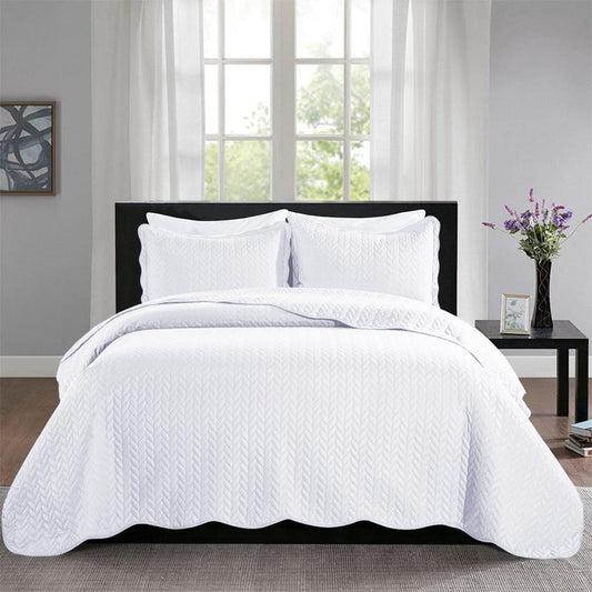 Imperial Homeware 3 Pcs Quilt Bedding Set Reversible Microfiber Coverlet with Pillow Shams for Summer - Lightweight Design Embossed Quilt Bedspread Smooth and Skin Friendly Twin Size ( Include 1 Pillow Sham ) Queen King Size