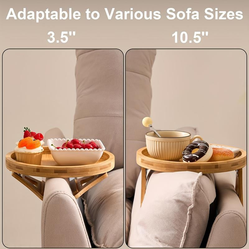 Foldable Bamboo Sofa Armrest Tray 9.84 Inches X 5.12 Inches Instant Stable Side Table for Sofas with 1 Attribute Listed