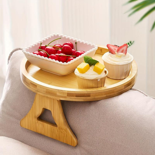 Foldable Bamboo Sofa Armrest Tray 9.84 Inches X 5.12 Inches Instant Stable Side Table for Sofas with 1 Attribute Listed