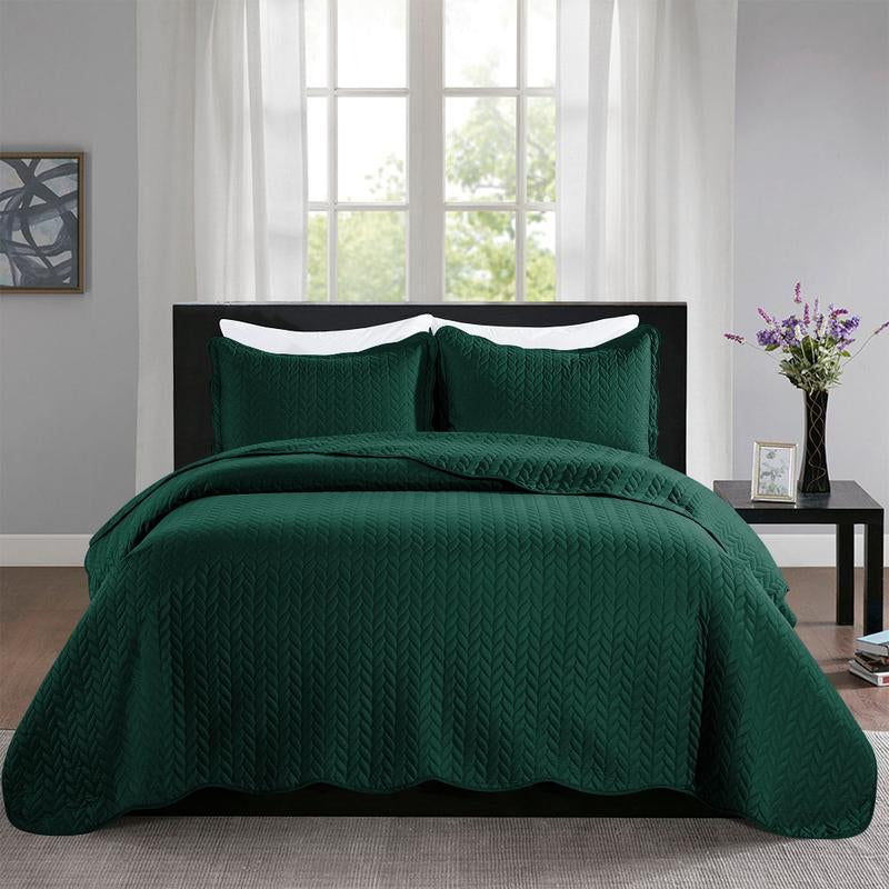 Imperial Homeware 3 Pcs Quilt Bedding Set Reversible Microfiber Coverlet with Pillow Shams for Summer - Lightweight Design Embossed Quilt Bedspread Smooth and Skin Friendly Twin Size ( Include 1 Pillow Sham ) Queen King Size