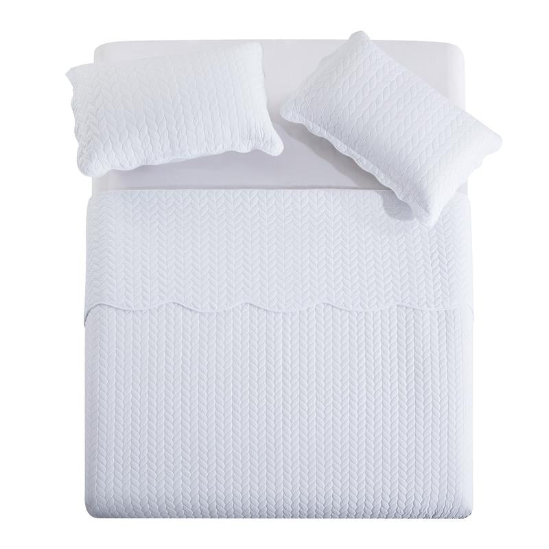 Imperial Homeware 3 Pcs Quilt Bedding Set Reversible Microfiber Coverlet with Pillow Shams for Summer - Lightweight Design Embossed Quilt Bedspread Smooth and Skin Friendly Twin Size ( Include 1 Pillow Sham ) Queen King Size